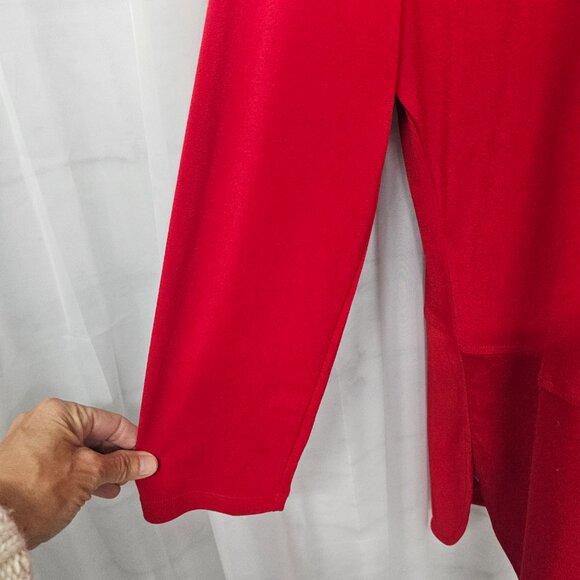 Lauren Ralph Lauren Blouse Red Minimalist Casual Office XL - Picture 3 of 10